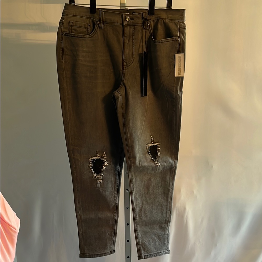 Distressed Gray Jeans
